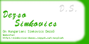 dezso simkovics business card