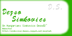 dezso simkovics business card